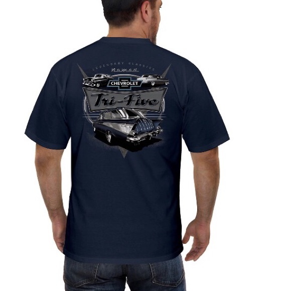 Newport blue Chevrolet nomad tri-five car graphic tee shirt size medium M NWT - Picture 1 of 14